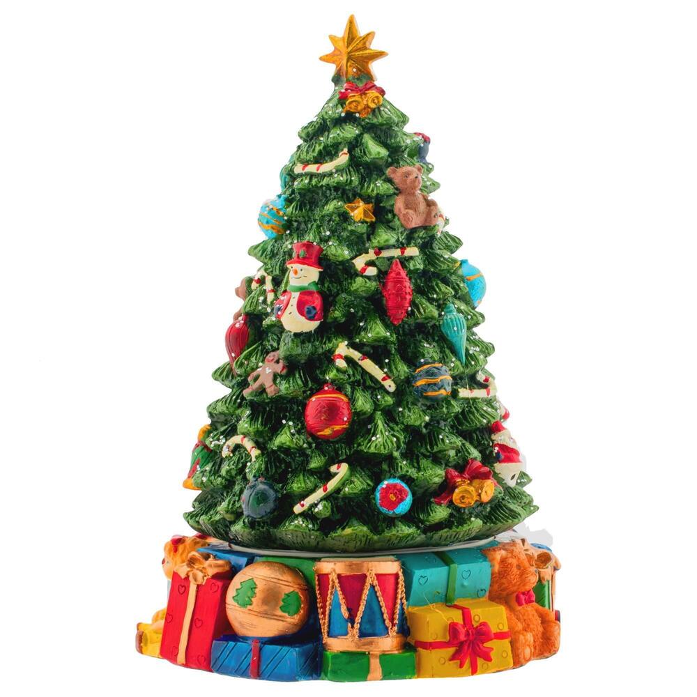1953 Christmas Tree Revolving Musical Figurine - Plays Tune We Wish You A